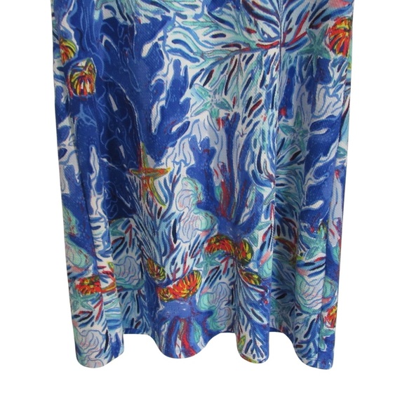 Ronni Nicole Blue Nautical Dress Size XL Sleeveless Ocean Starfish Stretch Beach - Picture 6 of 11